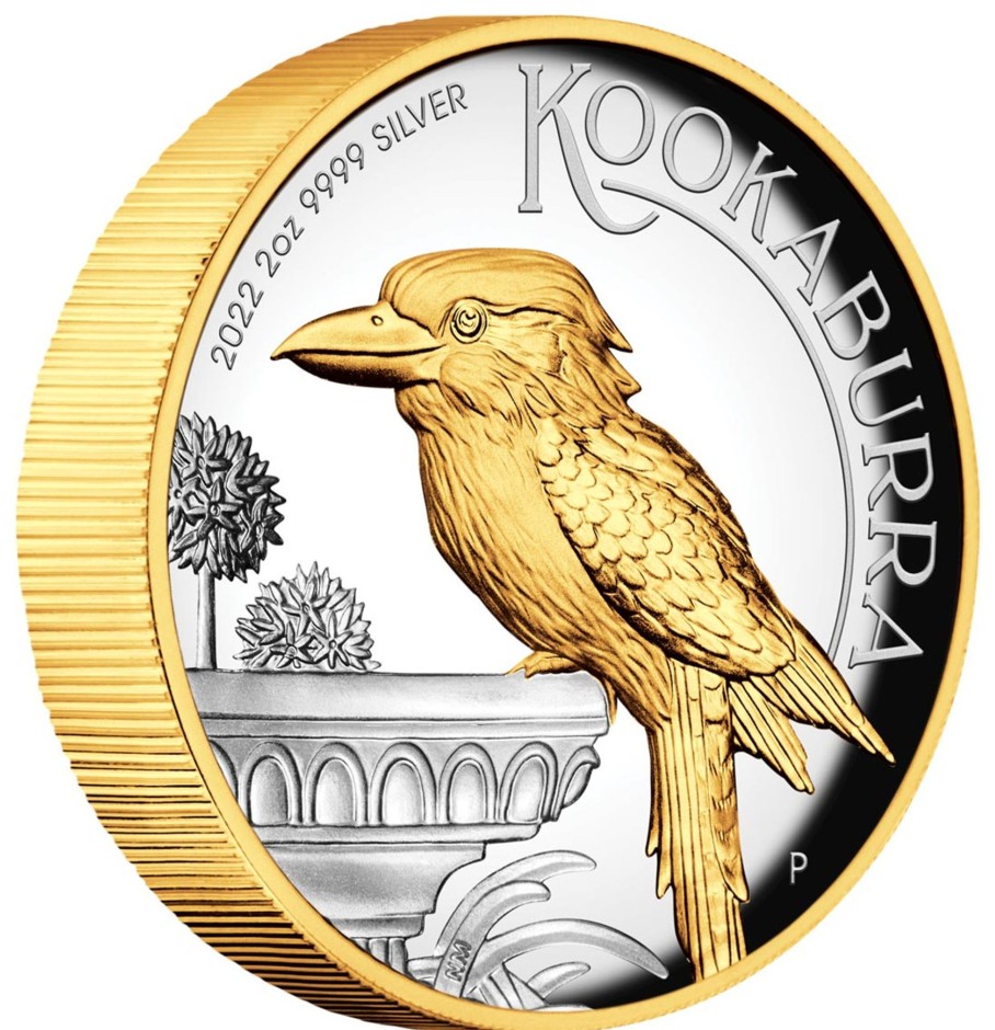 Perth Mint Perth Mint | 2022 2Oz Silver Proof High Relief Gilded Coin - Australian Kookaburra