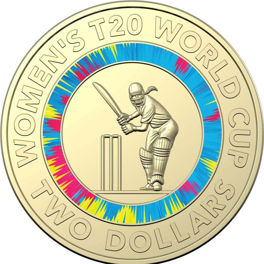 Royal Australian Mint Royal Australian Mint | 2020 $2 Albr Coloured Coin Icc Women'S T20 World Cup 2020 - In 2X2 Saflip