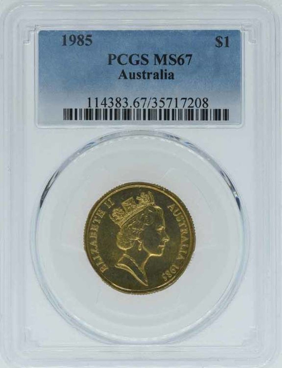 Pcgs Royal Australian Mint | 1985 $1 Australian One Dollar Mob Of Roos Pcgs Ms66 #1-1