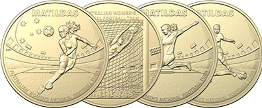 Royal Australian Mint Royal Australian Mint | Royal Australian Mint $1 Albr Set Of 4 Unc Matilda Fifa Soccer Coins 2023