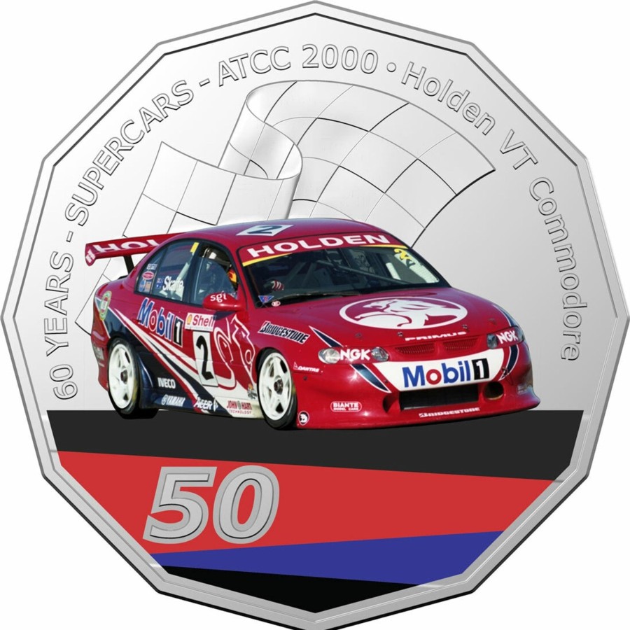 Royal Australian Mint Royal Australian Mint | 2020 50C Coin - 60 Years Of The Atcc 1960/2020 - Supercars - 2000 Holden Vt Commodore