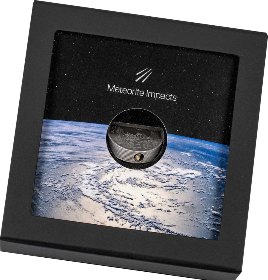 World Coins CIT | 2021 Cook Islands $5 1Oz Silver Antique Coin - Meteorite Impacts - La Cienega