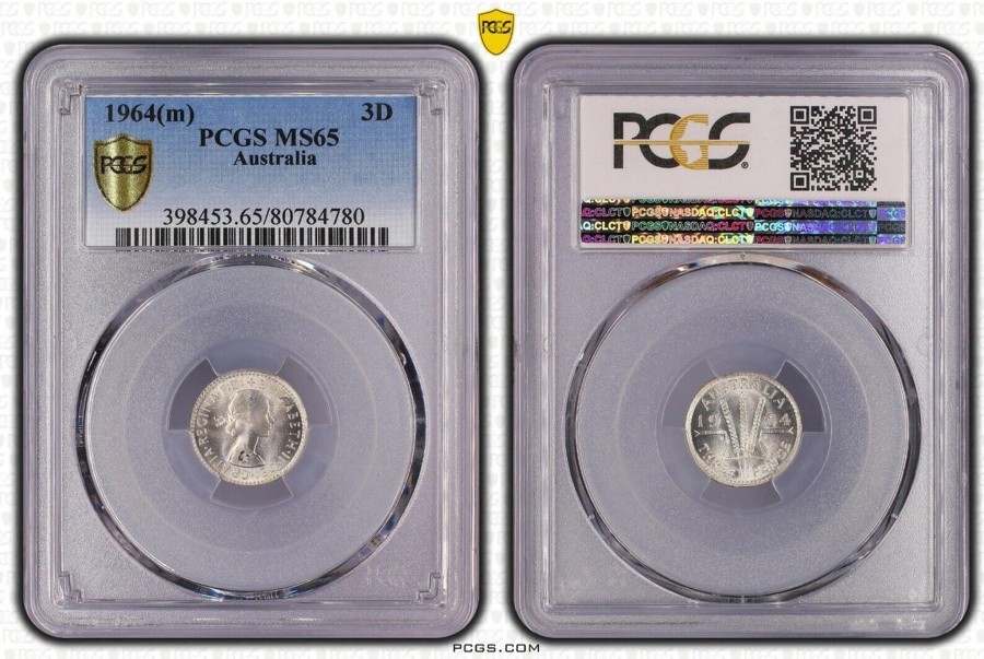 Pre-Decimal Coins Melbourne Mint | 1964M Australian Threepence Pcgs Ms65