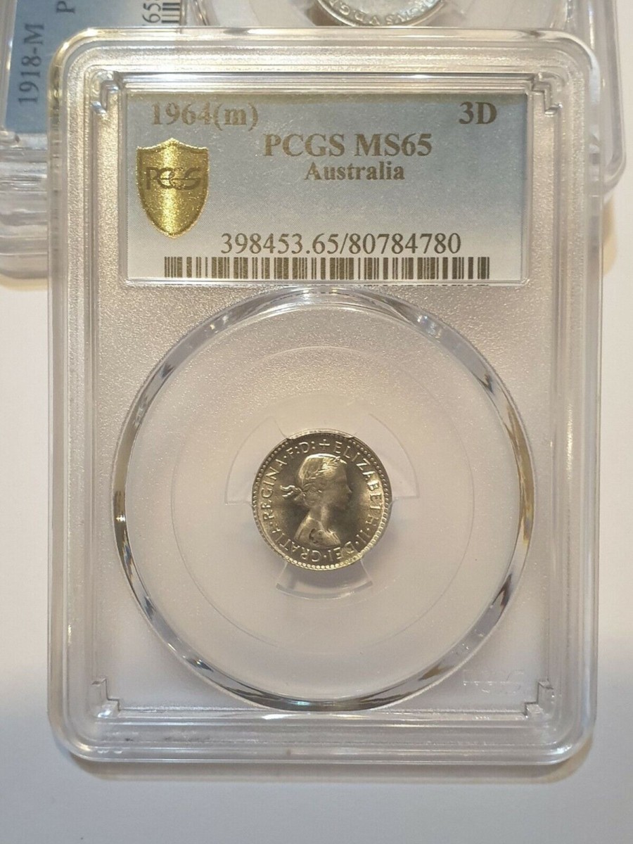 Pre-Decimal Coins Melbourne Mint | 1964M Australian Threepence Pcgs Ms65