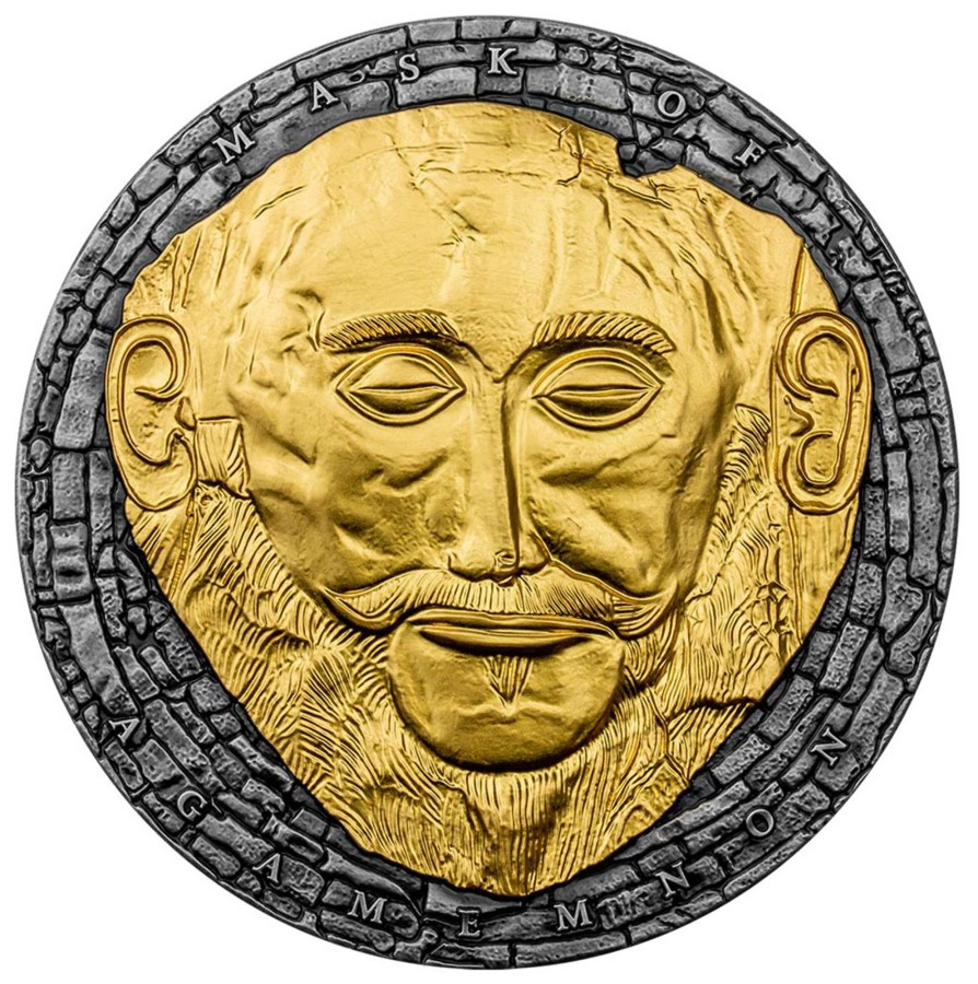 World Coins Mint of Poland | 2021 Cameroon 3000 Francs 3Oz Silver Coin - Mask Of Agamemnon