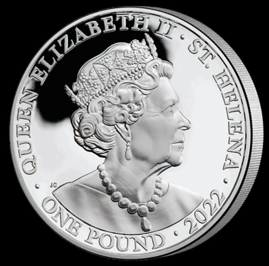 Premium Bullion St Helena | 2022 St Helena Queens Virtues : Courage 1 Oz .999 Silver Proof Bullion Coin