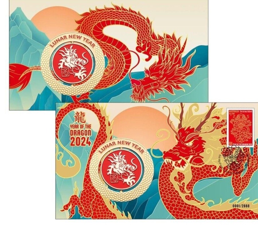 Pnc Perth Mint | Christmas Island Lunar New Year Of The Dragon Medallion Cover