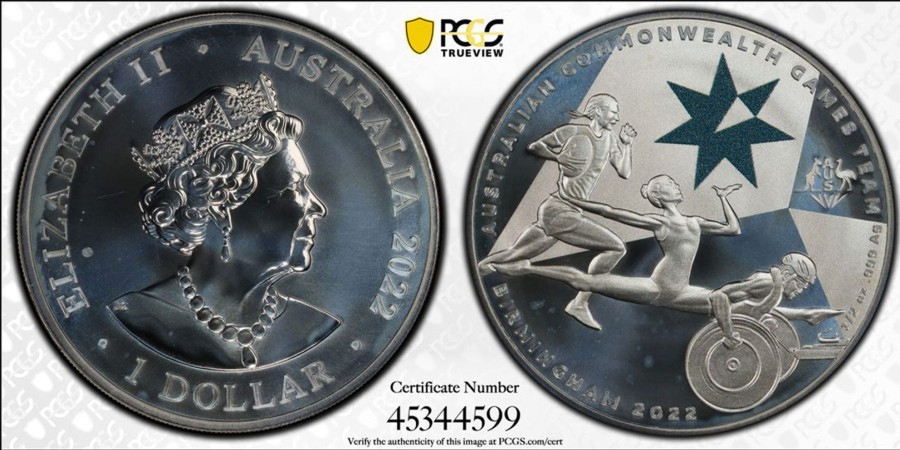 Pcgs Royal Australian Mint | 2022 Silver $1 Commonwealth Games Birmingham Pcgs Ms67