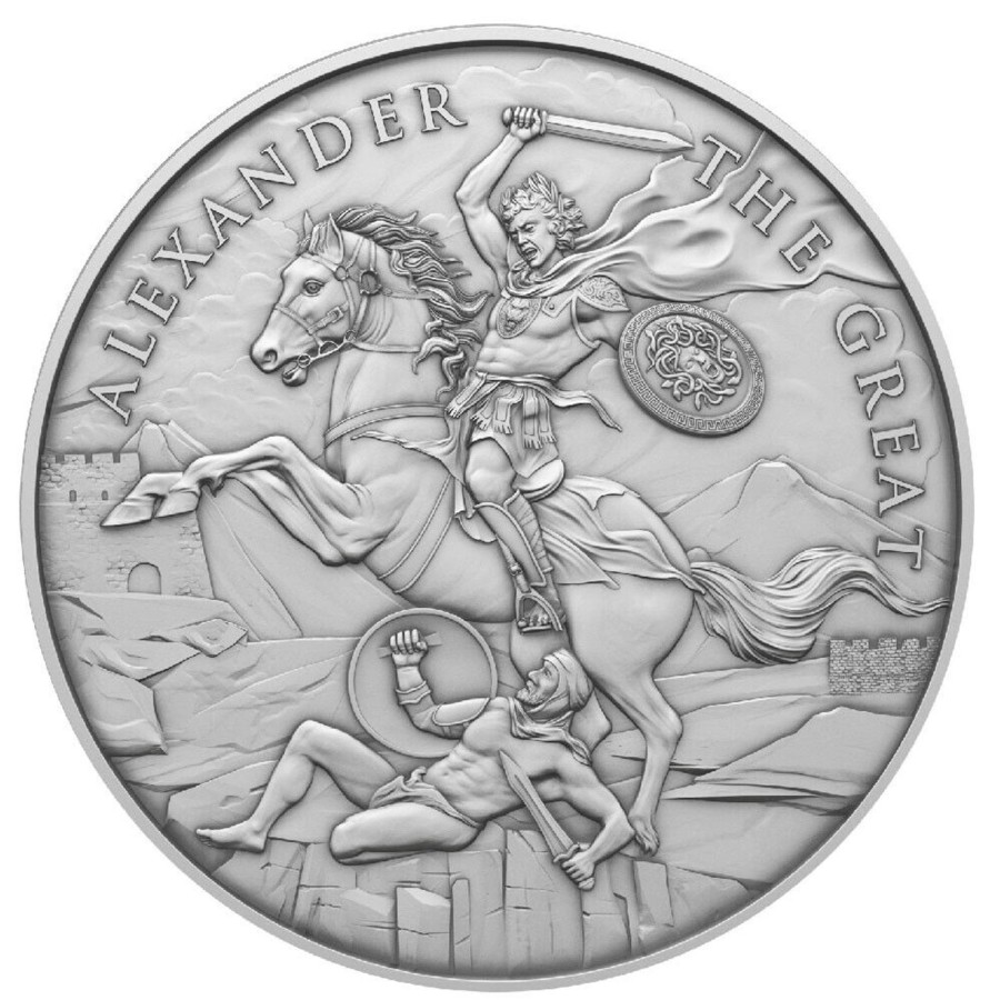 Premium Bullion N/A | Legendary Warriors Alexander The Great 1 Oz .999 Silver Bu Round