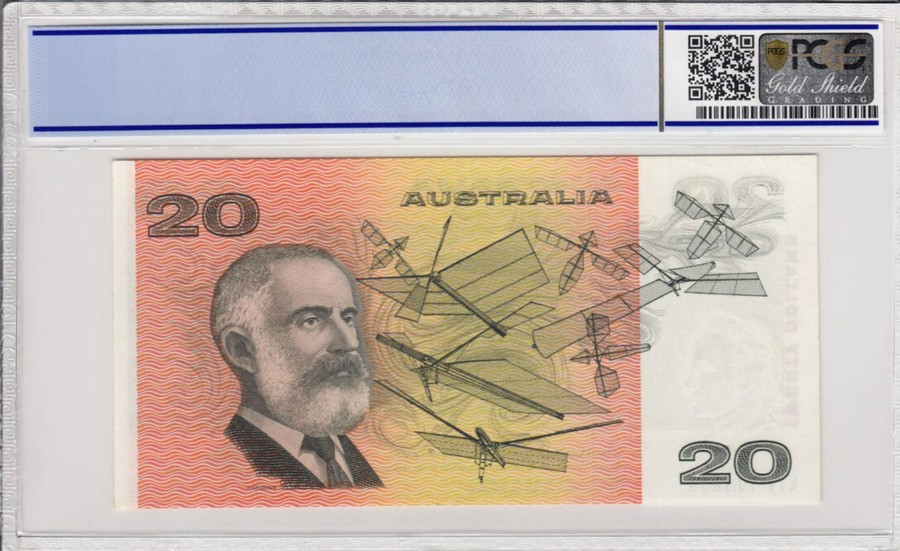 Banknotes Reserve Bank | 1975 Knight/Wheeler Side Thread $20 Banknote Pcgs 55 About Unc