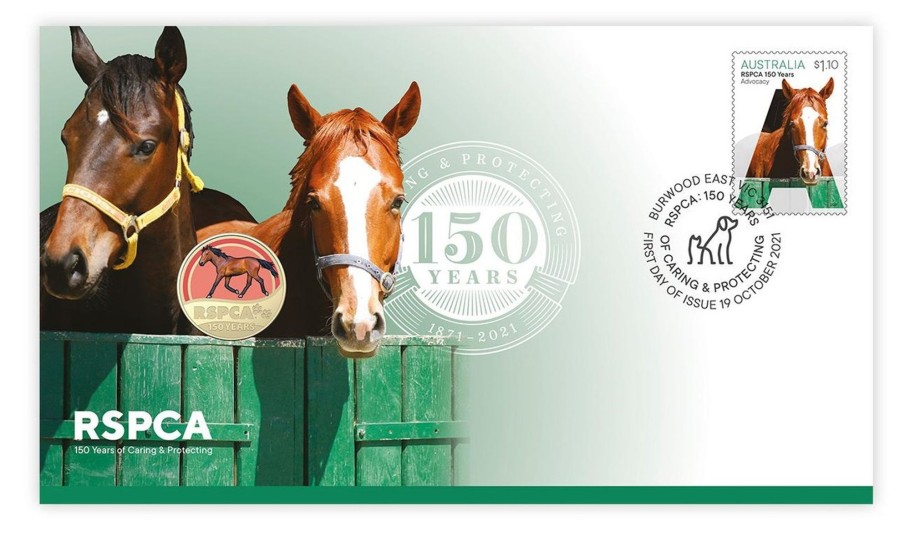 Pnc Australia Post | Rspca: 150 Years Horse Postal Numismatic Cover Pnc