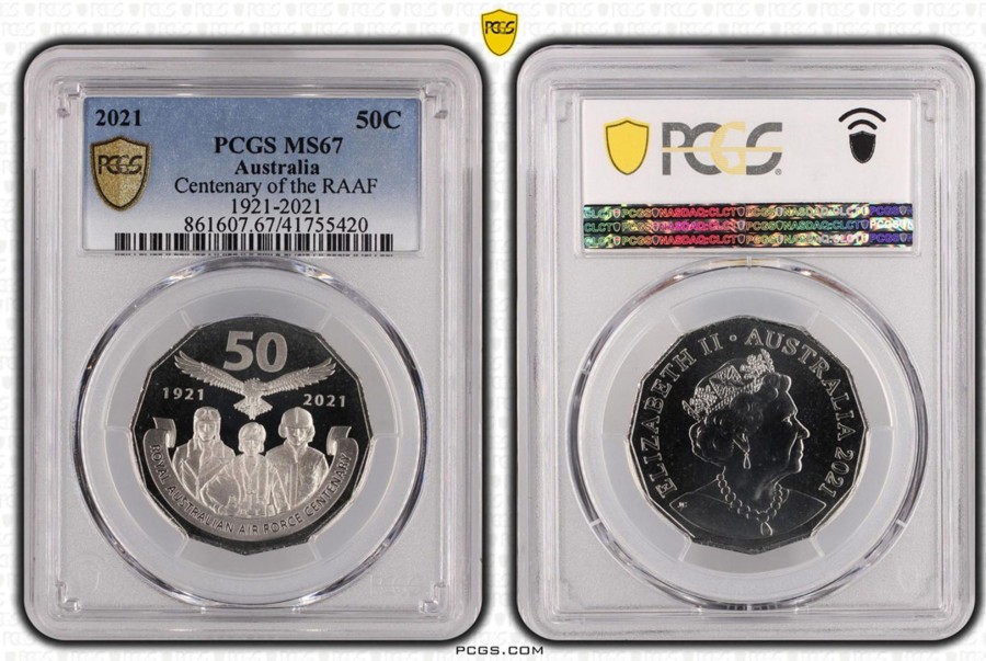 Pcgs Royal Australian Mint | 2021 50C Centenary Of The Raaf 1921-2021 Pcgs Ms67