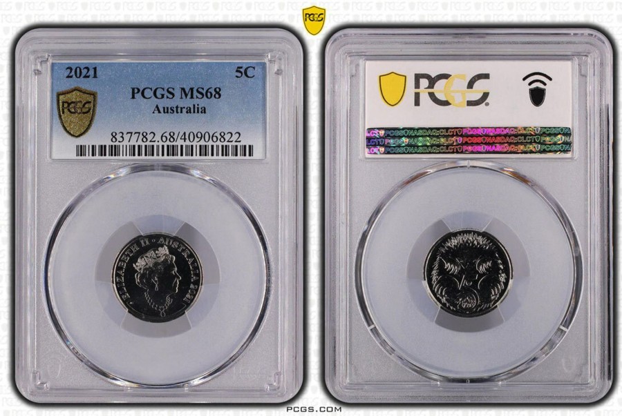 Pcgs Royal Australian Mint | 2021 Australian 5C Echidna Pcgs Ms68 Regular Strike