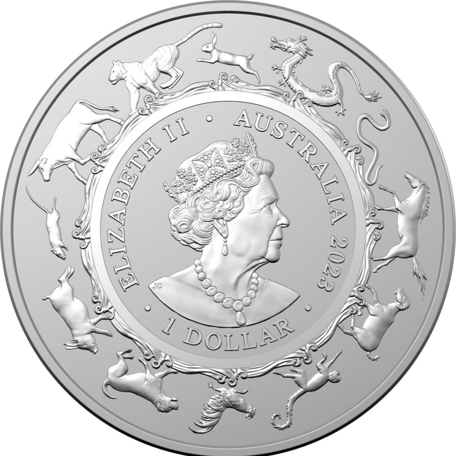 Royal Australian Mint Royal Australian Mint | 2023 1 Oz Lunar Year Of The Rabbit Silver Bu Coin