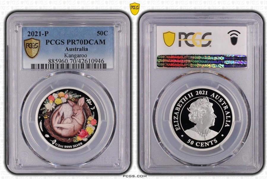 Pcgs Perth Mint | 2021-P 50C Dreaming Down Under Kangaroo 1/2Oz Silver Pcgs Pr70 Dcam