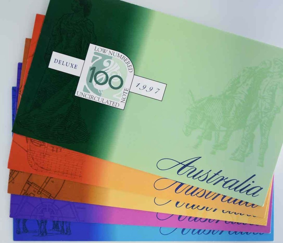 Banknotes NPA | 1997 Decimal Dated Annual Issue: Deluxe Set Of 5 . Black Serials. Macfarlane / Evans