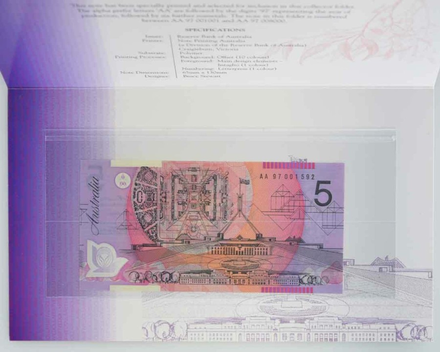 Banknotes NPA | 1997 Decimal Dated Annual Issue: Deluxe Set Of 5 . Black Serials. Macfarlane / Evans