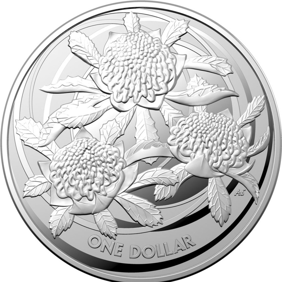 Premium Bullion Royal Australian Mint | 2022 $1 1Oz .999 Silver Investment Coin Wildflowers Of Australia Waratah