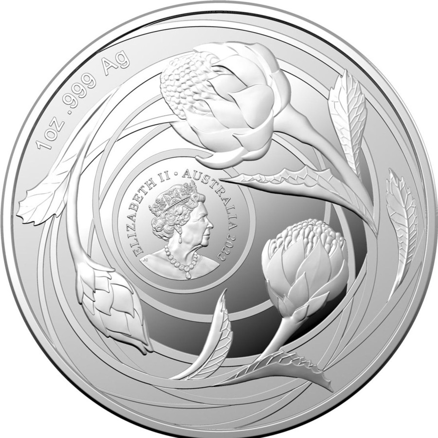 Premium Bullion Royal Australian Mint | 2022 $1 1Oz .999 Silver Investment Coin Wildflowers Of Australia Waratah