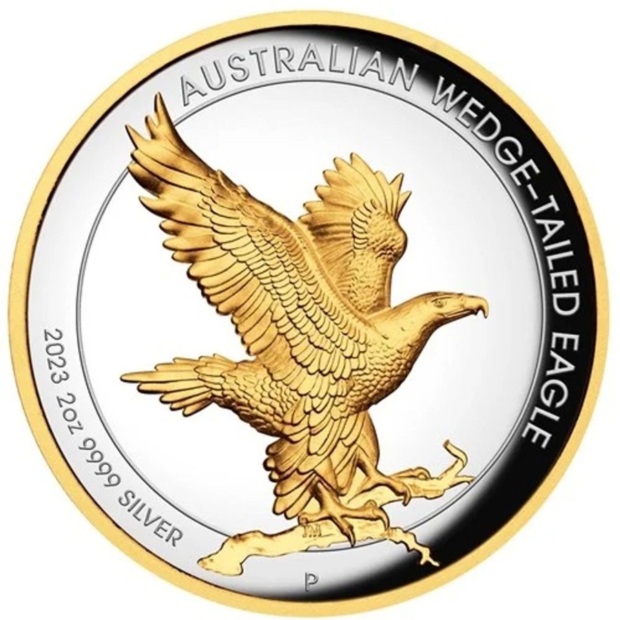 Perth Mint Perth Mint | Perth Mint Wedge Tailed Eagle 2Oz 2023 Silver High Relief Gilded Proof Coin