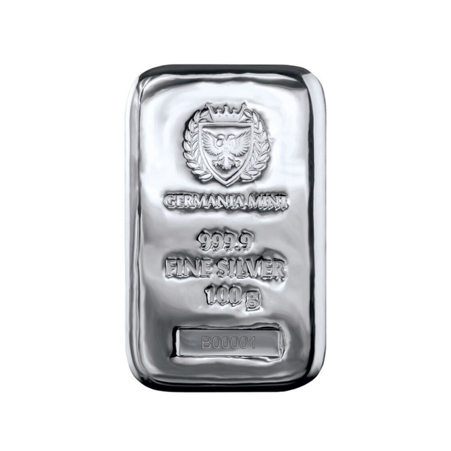 Premium Bullion Germania Mint | Bullion Germania Mint 100 G Silver 999.9 Cast Bar