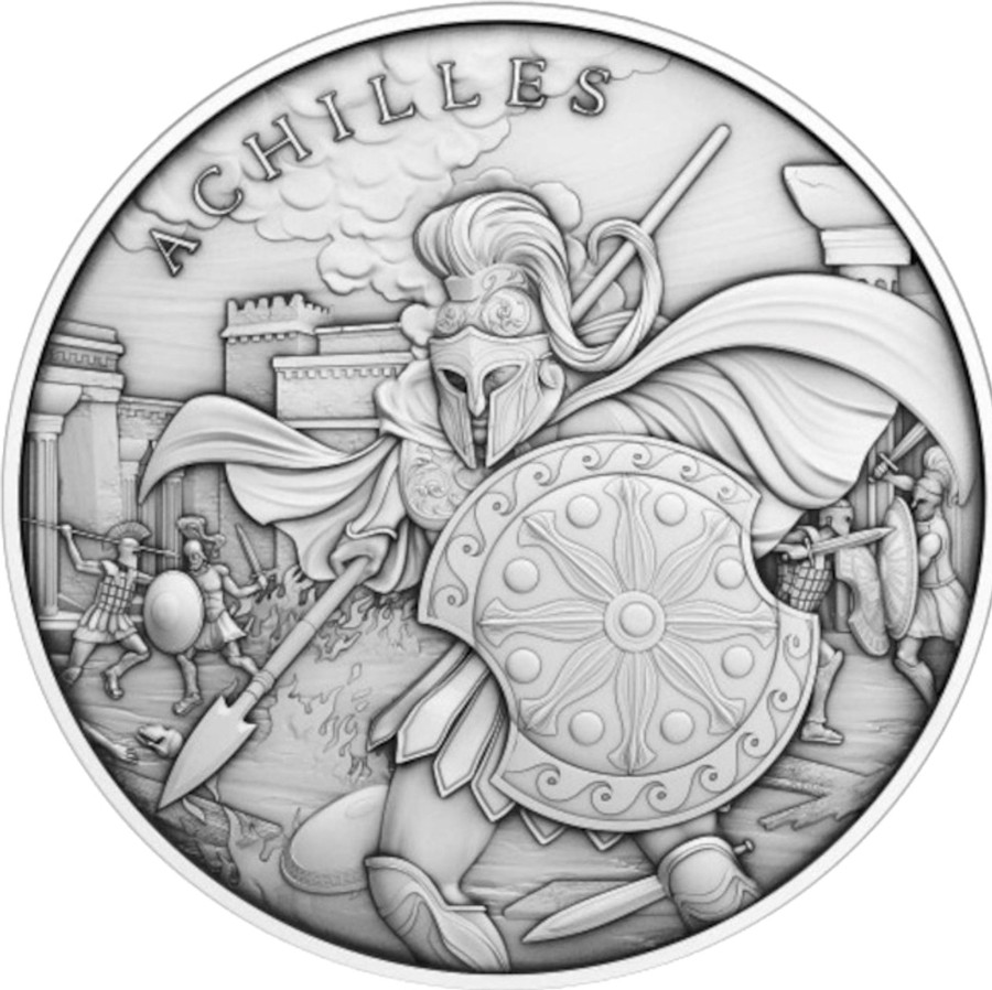 Premium Bullion N/A | Achilles Legendary Warriors 1 Oz .999 Silver Bu Round 2023