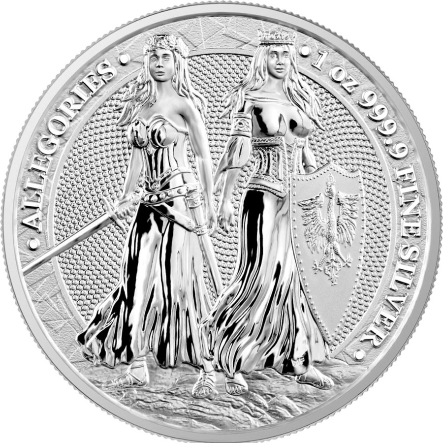 Premium Bullion Germania Mint | Allegories: Polonia & Germania 2022 Germania Mint 1Oz .9999 Silver Bu Coin