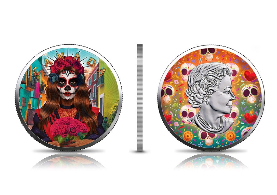 Premium Bullion Royal Canadian Mint | Dia De Muertos - 2022 Canadian Maple Leaf 1Oz Silver Bullion - Set Of 3