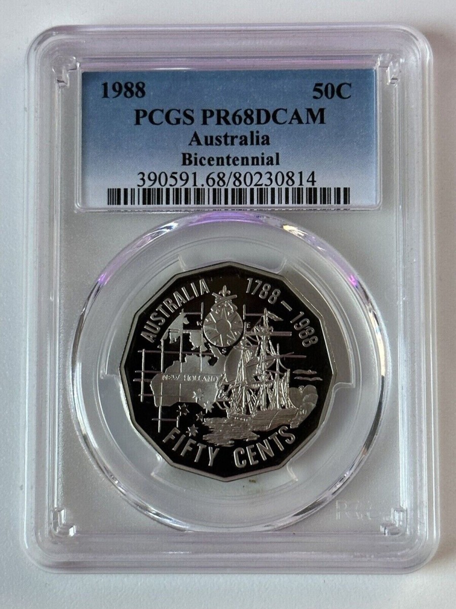 Pcgs Royal Australian Mint | 1988 Australian 50C Bicentennial Pcgs Pr68Dcam Proof Coin