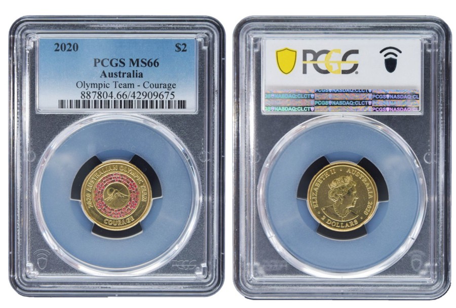 Pcgs Royal Australian Mint | 2020 $2 Tokyo Olympics - Courage Pcgs Ms66