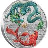 Perth Mint Perth Mint | Perth Mint Chinese Myths And Legends - Green Dragon And Koi 1 Oz Silver 2023 Coin