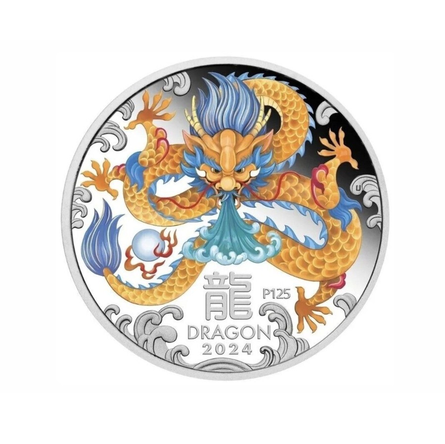 Perth Mint Perth Mint | Perth Mint Year Of The Dragon 2024 1 Oz Silver Proof Coloured Coin - Lunar Series Iii