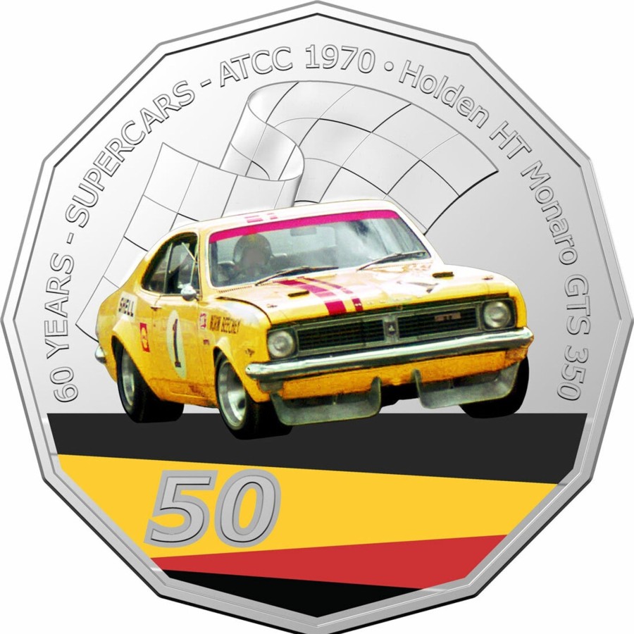 Royal Australian Mint Royal Australian Mint | 2020 50C Coin - 60 Years Of The Atcc 1960/2020 - Supercars - 1970 Holden Ht Monaro Gts 350