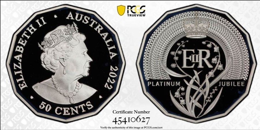 Pcgs Royal Australian Mint | 2022 Platinum Jubilee Silver Proof 50C Elizabeth Ii Pcgs Pr69 Dcam #4