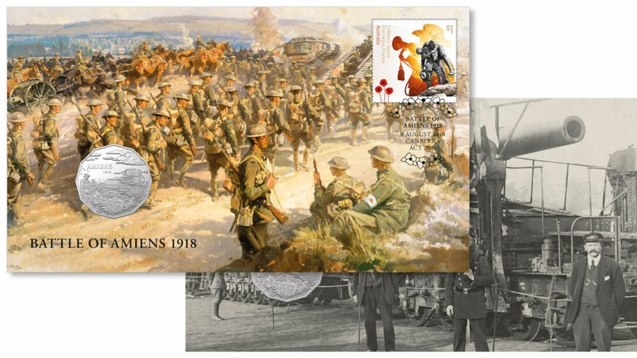 Pnc Australia Post | 2018 50C The Western Front - Amiens 1918 - 2018 Coin & Stamp Cover Pnc