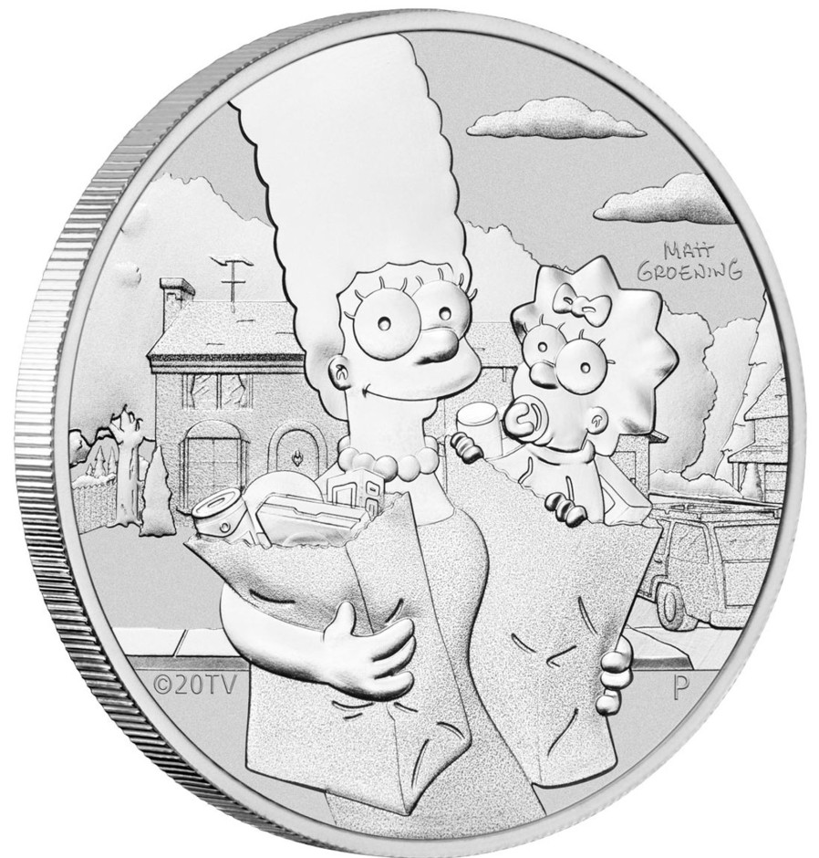 Perth Mint Perth Mint | 2021 1Oz Silver Coin In Card - Marge & Maggie Simpson