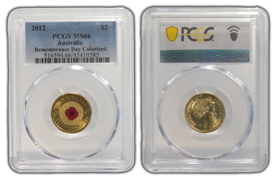 Pcgs Royal Australian Mint | Remembrance Day 2012 $2 Red Poppy Pcgs Ms66