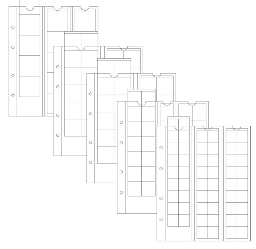 Accessories Lighthouse | Lighthouse Optima Coin Sheets Mixed With Pocket Each Optima 42, 27, 20, 34