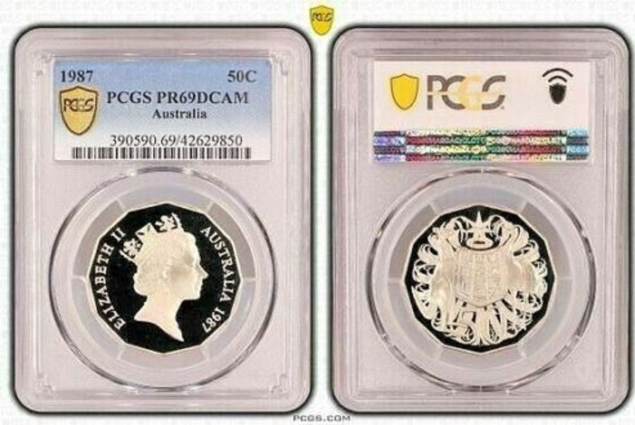 Pcgs Royal Australian Mint | 1987 Australian 50C Pcgs Pr69Dcam Proof Coin