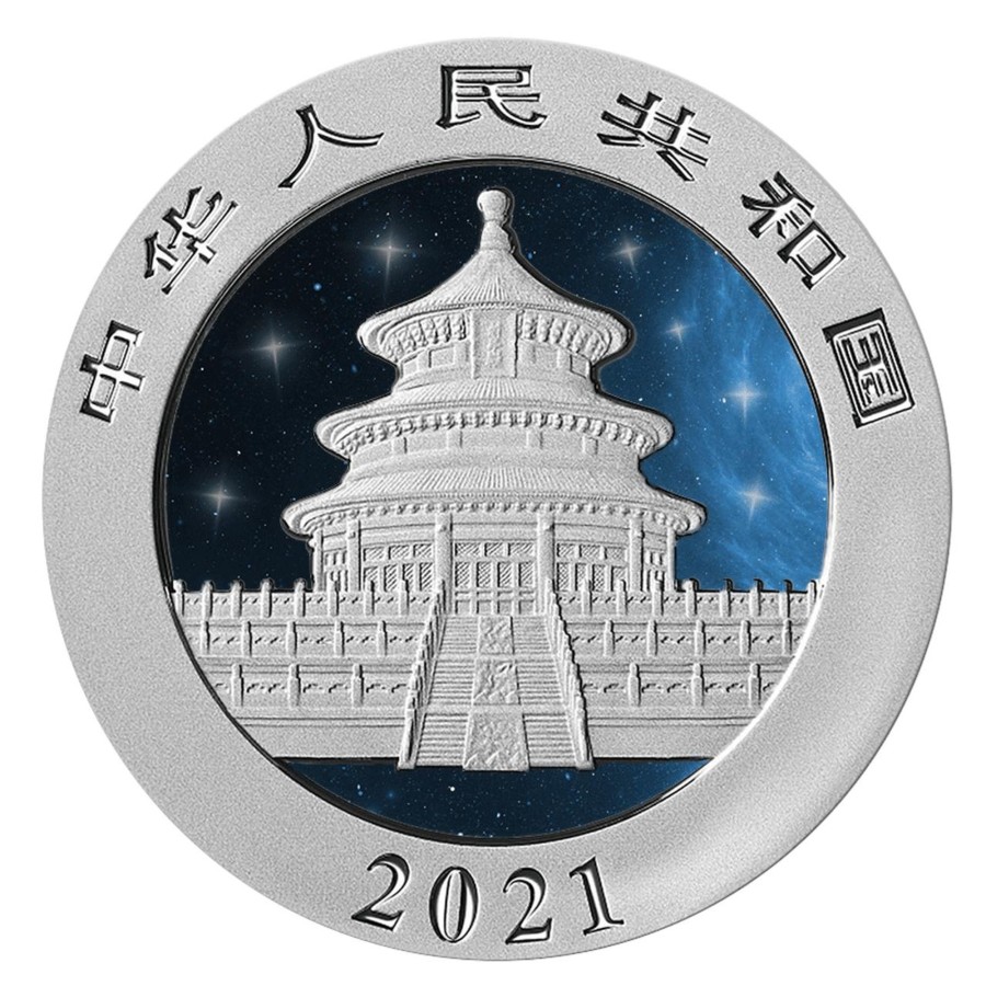 Premium Bullion Shanghai Mint | China 2021 Panda 30G Ag .999 Bu Coin - Glowing Galaxy Iii