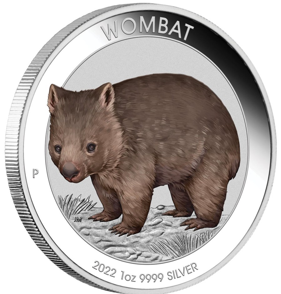 Perth Mint Perth Mint | 2022 1Oz Silver Coloured Coin In Card - Wombat