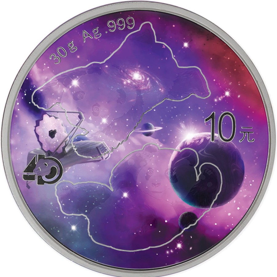 Premium Bullion N/A | China 2022 Panda 30G .999 Silver Bu Coin - Glowing Galaxy Iv