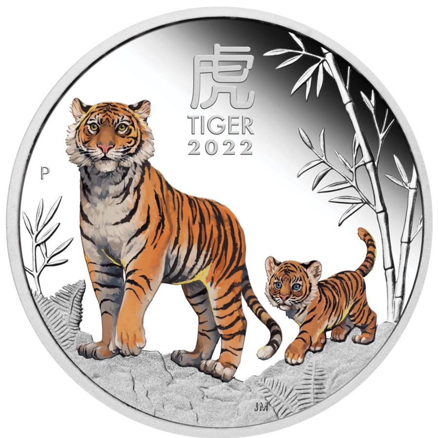 Perth Mint Perth Mint | Perth Mint 2022 Year Of The Tiger 1/2 Oz Silver Coloured Coin - Lunar Series Iii