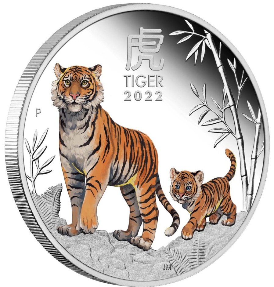 Perth Mint Perth Mint | Perth Mint 2022 Year Of The Tiger 1/2 Oz Silver Coloured Coin - Lunar Series Iii