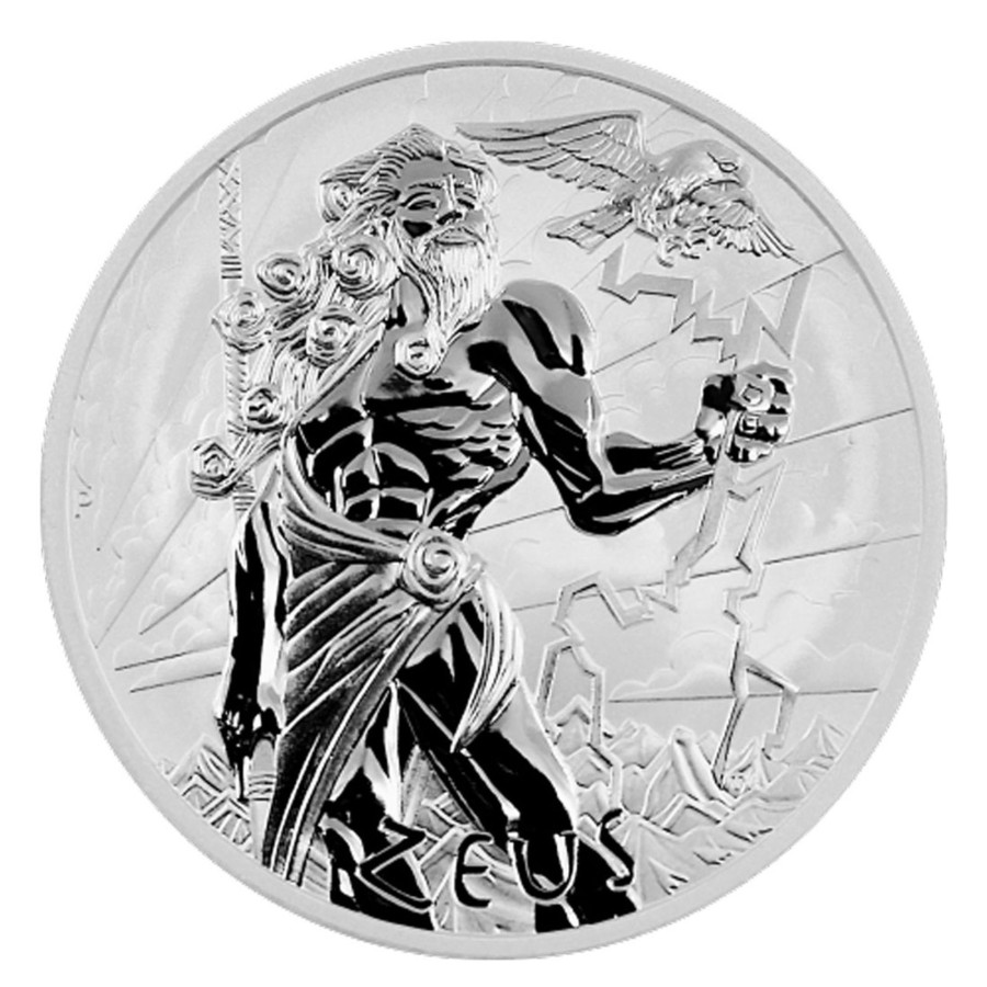 Premium Bullion Tuvalu | 2020 1Oz .999 Silver Bu Coin - Gods Of Olympus - Zeus