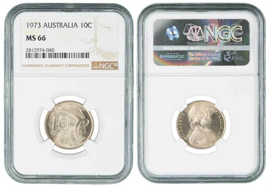 Pcgs Royal Australian Mint | 1973 Australia 10C Graded By Ngc Ms66