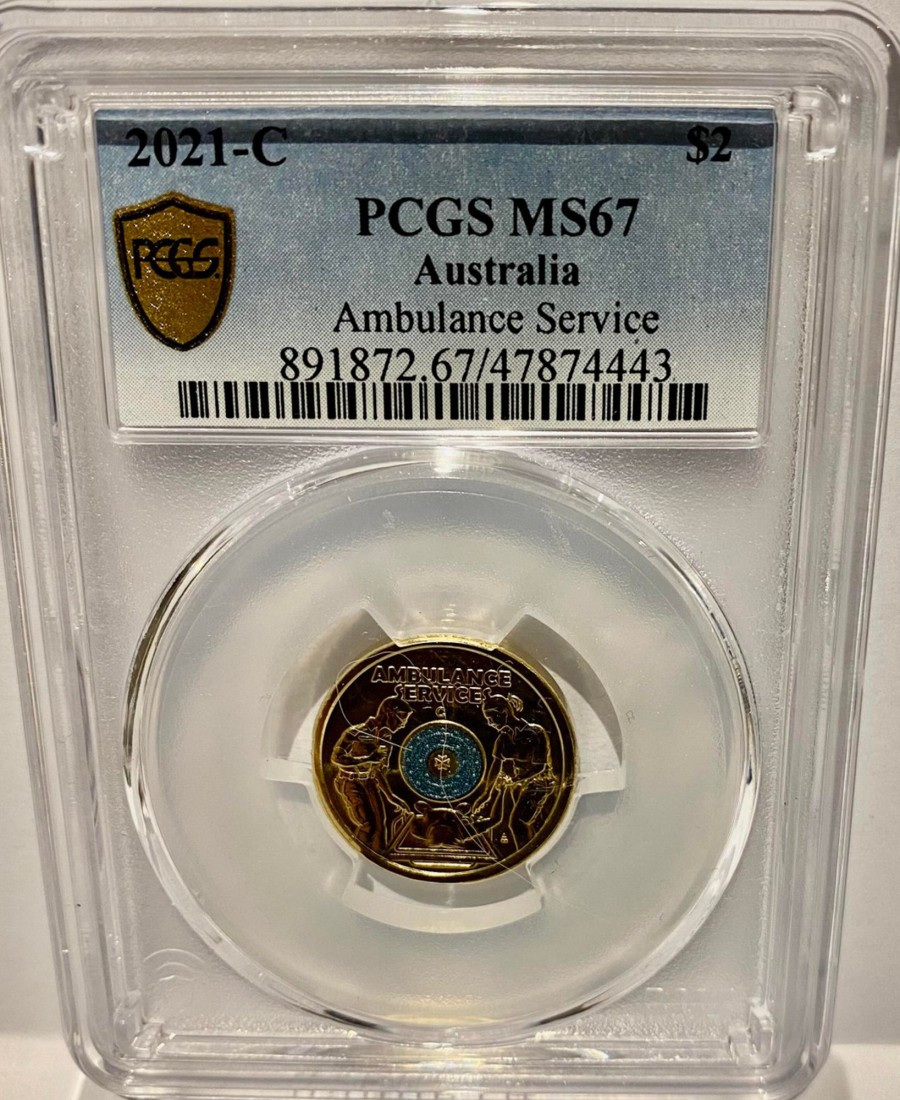 Pcgs Royal Australian Mint | Royal Australian Mint 2021-C $2 Ambulance Service Pcgs Ms67