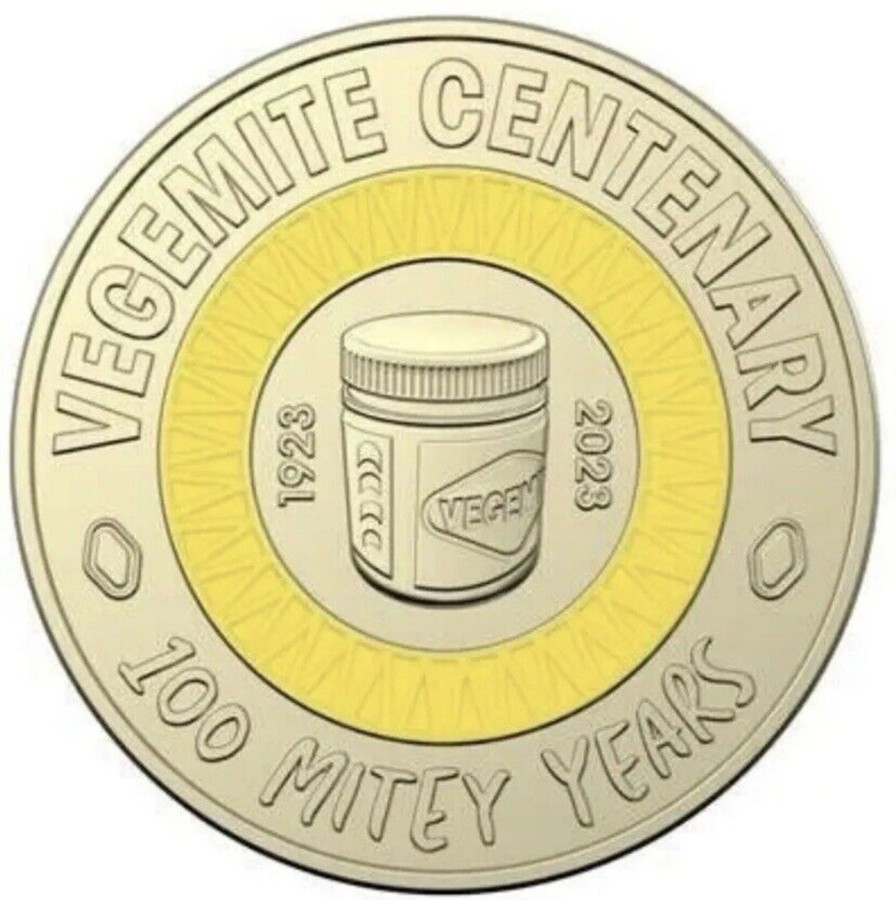 Royal Australian Mint Royal Australian Mint | $2 Coins Set Of 3 Centenary Of Vegemite Yellow Black And Red 2023 Unc