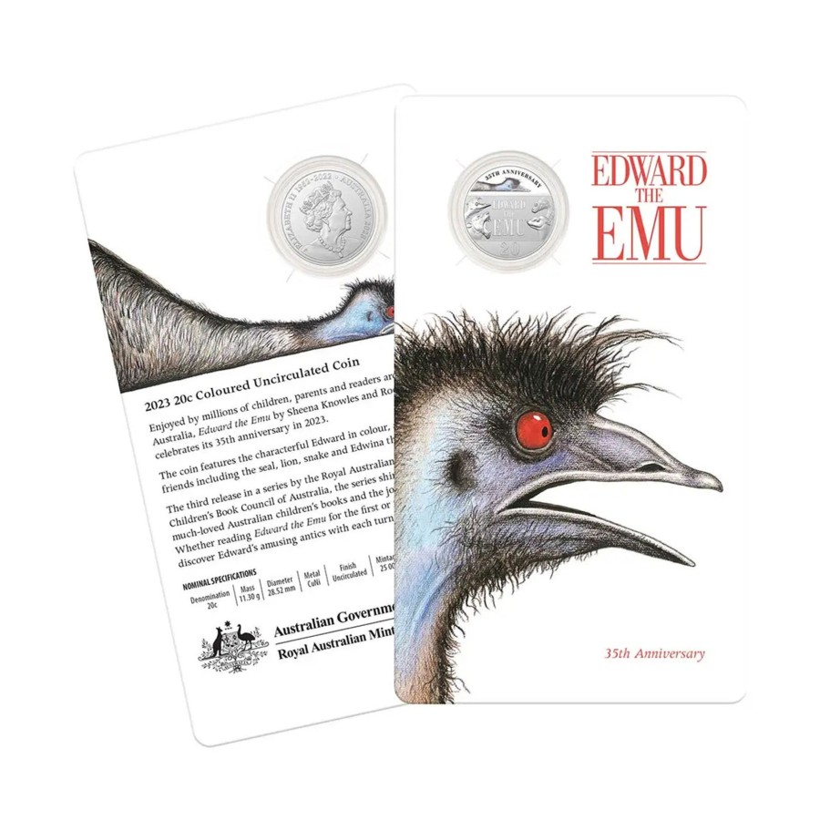 Royal Australian Mint Royal Australian Mint | Royal Australian Mint Edward The Emu 35Th Anniversary 20C Colour Unc Coin