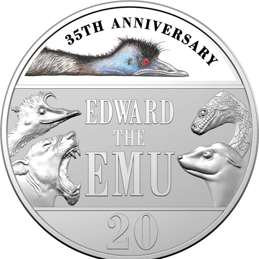 Royal Australian Mint Royal Australian Mint | Royal Australian Mint Edward The Emu 35Th Anniversary 20C Colour Unc Coin